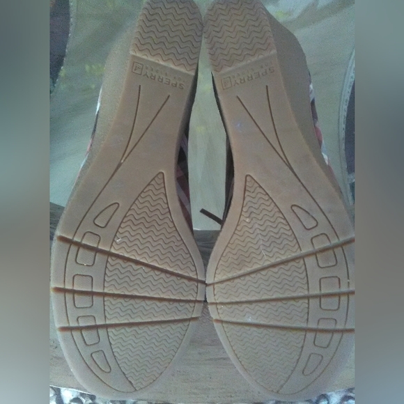 BNWOT PINK SPERRY TOP SIDERS HIGH HEELS (WEDGES) OMG ADORABLE! SZ. 8 M LEATHER - Picture 3 of 12